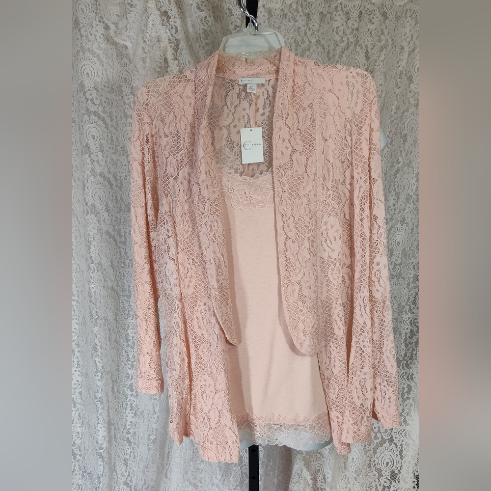 Pale Blush Est. 1948 Lace Jacket & Camisole Set NWT Size XL